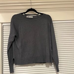 Grey knit Zara sweater with sparkle